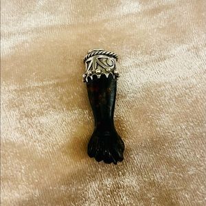 Red & Black Jasper Figa Fist Pendant